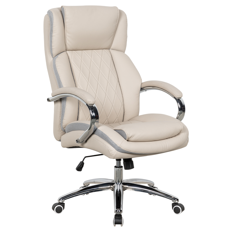 RXGAMER RX-9106 Chaise de bureau en cuir beige anti-rayures légèrement inclinable