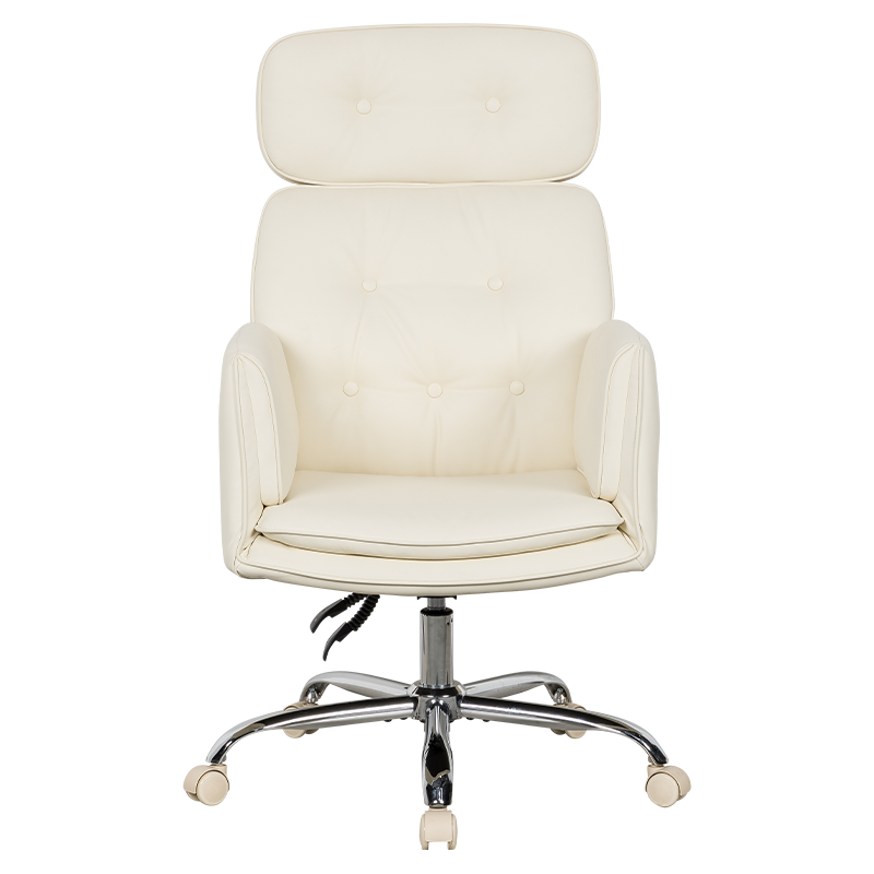 RXGAMER RX-9130 Chaise de bureau inclinable multi-angles à glissement silencieux, couleur crème