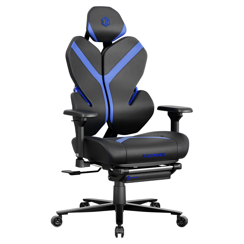 RXGAMER RX-K6-6302 Chaise de jeu à support stable avec repose-pieds tout-en-un