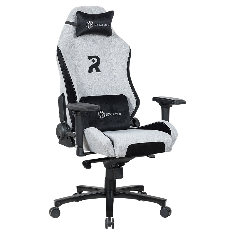 RXGAMER RX-2060-1 Chaise de jeu confortable et inclinable avec accoudoirs 4D gris