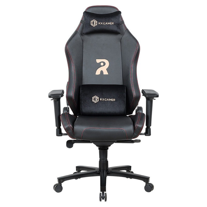 RXGAMER RX-2060 Chaise de jeu en tissu mélangé résistant à l'hydrolyse en PU noir