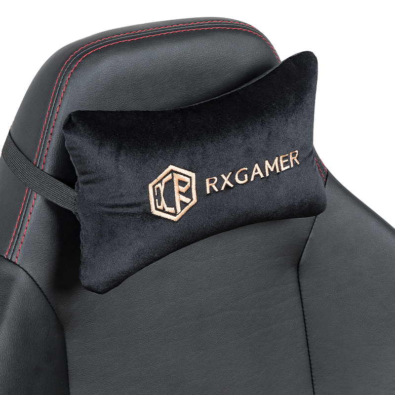 RXGAMER RX-2060 Chaise de jeu en tissu mélangé résistant à l'hydrolyse en PU noir