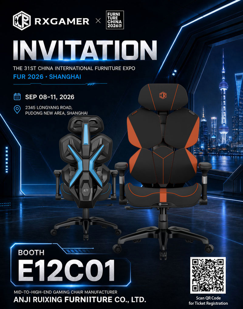 ANJI RUIXING FURNITURE CO., LTD. PRÉSENTER DES SOLUTIONS INNOVANTES DE JEUX ET DE CHAISES DE BUREAU AU FURNITURE CHINA 2026